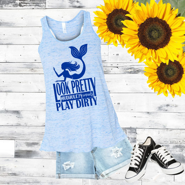 Look Pretty Play Dirty | Women’s Flowy Racerback Tank