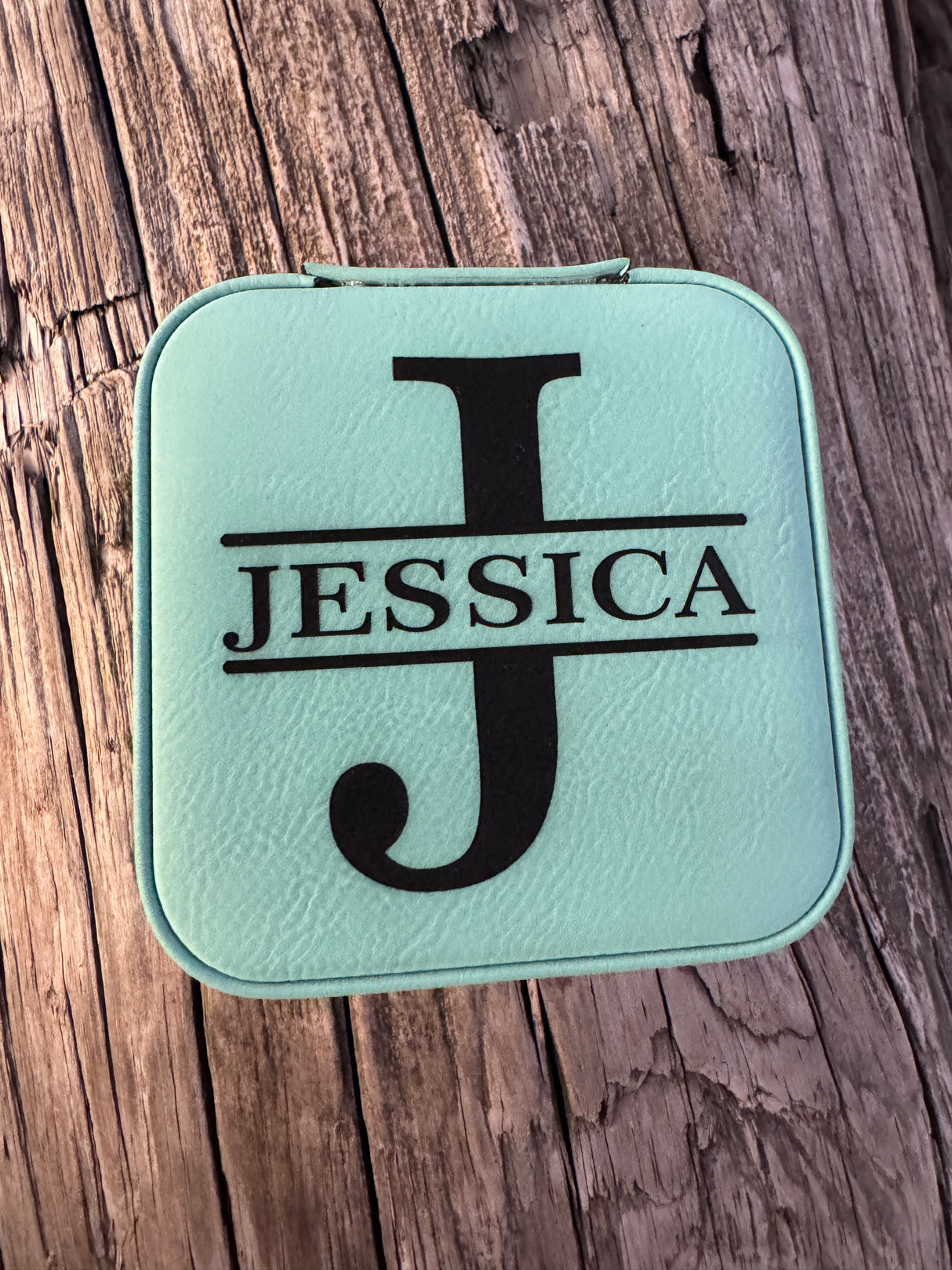 Split Monogram Leatherette Jewelry Box – Personalized Keepsake Gift