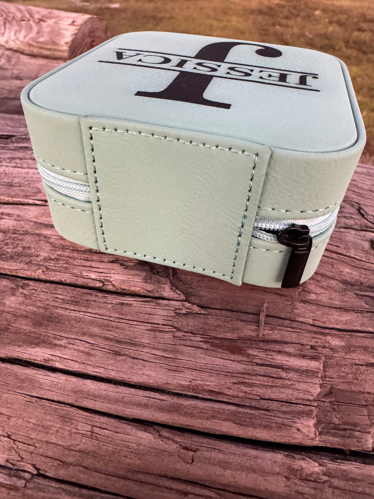 Split Monogram Leatherette Jewelry Box – Personalized Keepsake Gift