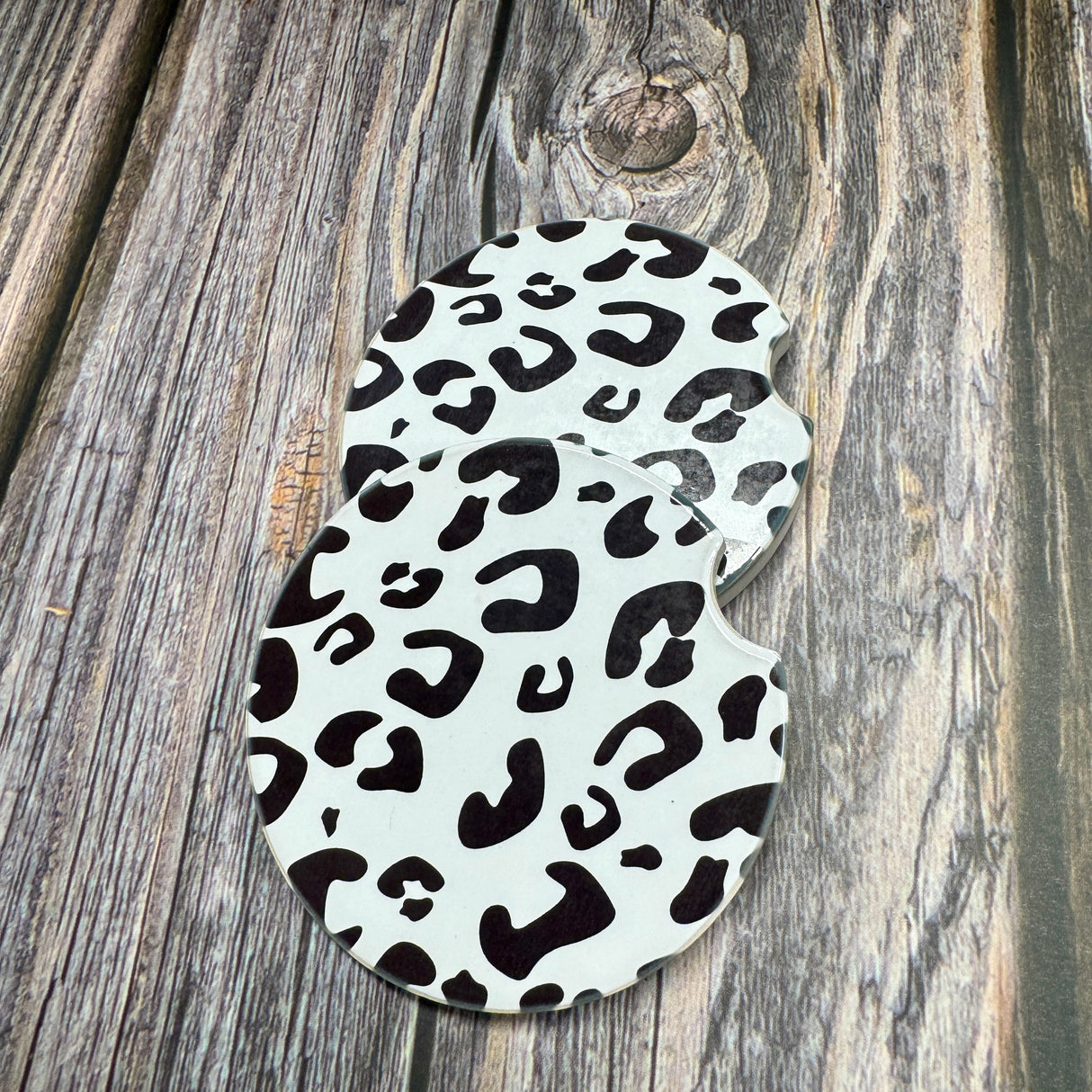 black zebra pring ceramic car coaster