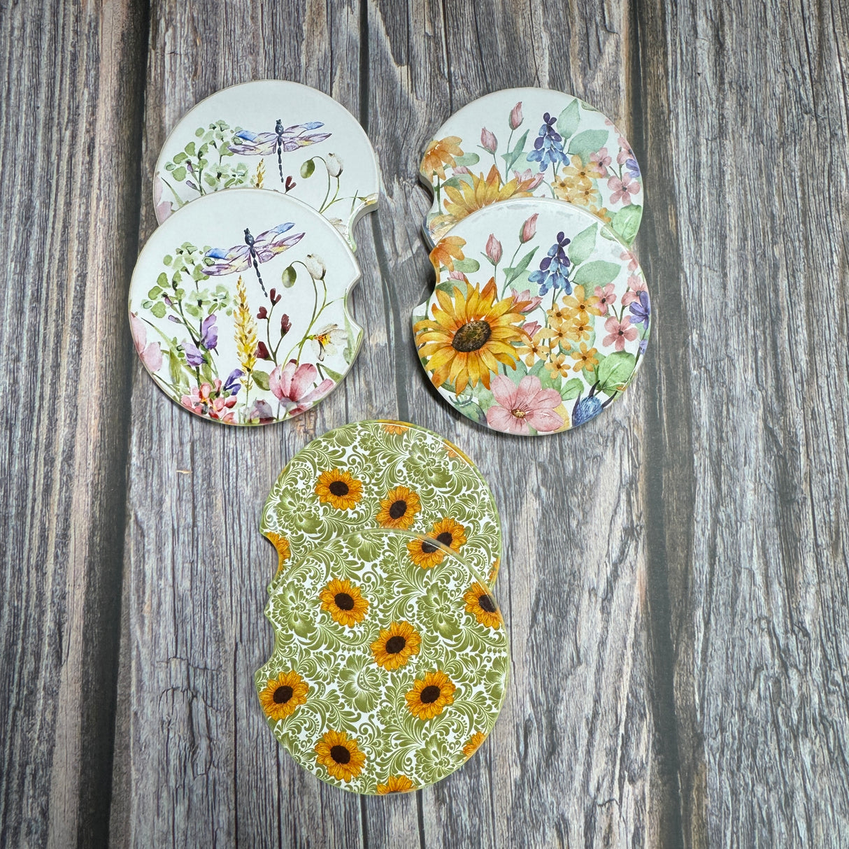 flower choices ceramic car coaster