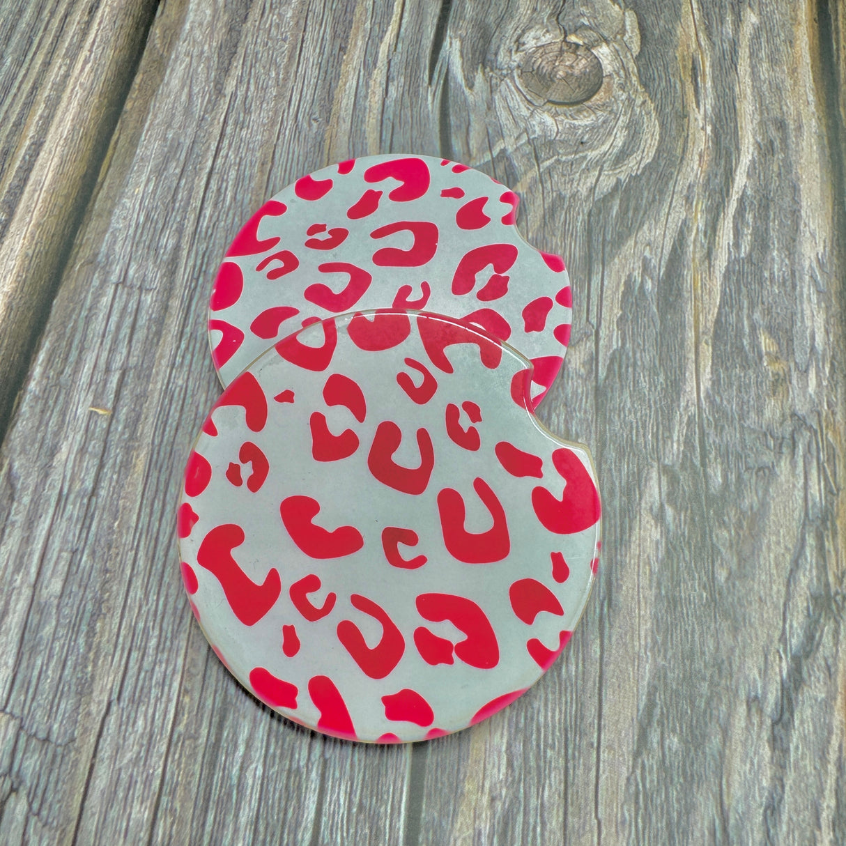 hot pink ceramic car coaster