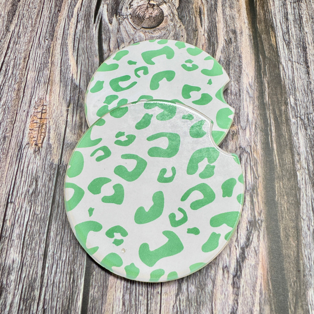 zebra print mint ceramic car coasters