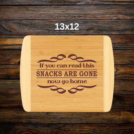 Snacks Are Gone, Now Go Home-Bamboo Cutting Board | Kitchen & Serving Board