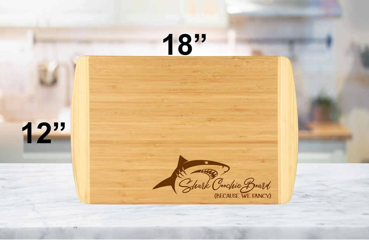 Shark Coochie Charcuterie Board – Bamboo Cheese Board in Multiple Sizes