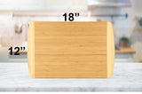 bamboo cutting board with this is where I murder vegetables with a knife