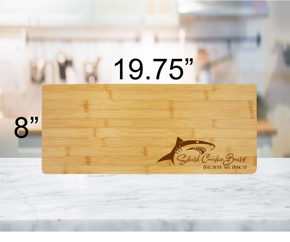 Shark Coochie Charcuterie Board – Bamboo Cheese Board in Multiple Sizes