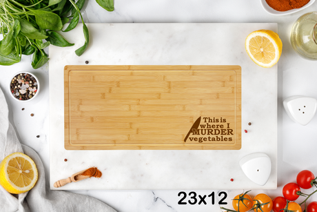 This is where I murder vegetables cutting board with drip ring

