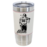 CUSTOM BASEBALL PLAYER MOM 20 OZ BASEBALL LEATHER TUMBLER - Stack Life Customs