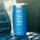 blue 20 oz stainless steel tumbler with the stackin since logo on front