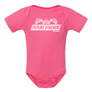 Pink Onesie with Future Stacker  across the front with 3 stacked off road vehicles