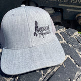 grey trucker hat with black mudhole mermaid logo