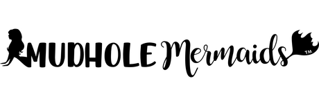example of the long logo for the mudhole mermaid brand
