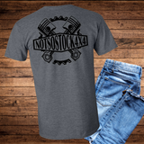 Stylized heather grey tshirt with gear logo for notsostock4x4
