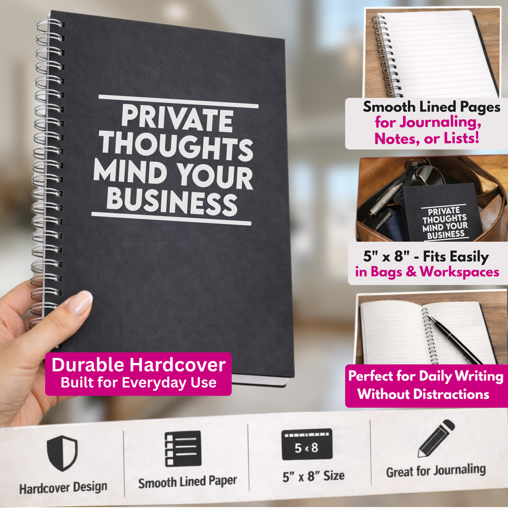 Private Thoughts Mind Your Business Funny Journal