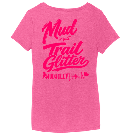Mud Is Just Trail Glitter V-Neck Tee