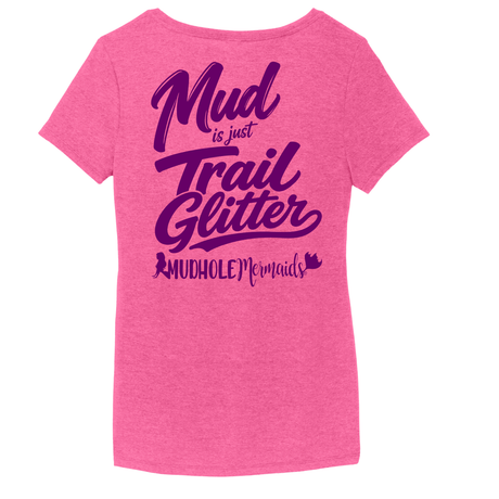 Mud Is Just Trail Glitter V-Neck Tee