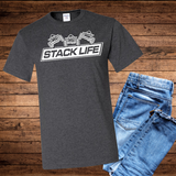 stylized heather grey triple stack tshirt