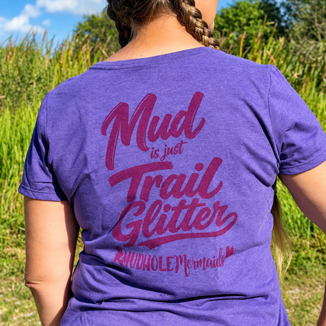 Mud Is Just Trail Glitter V-Neck Tee