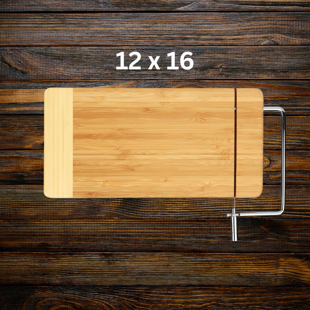 Don't Worry Brie Happy- Bamboo Cutting Board with Wire Cheese Cutter