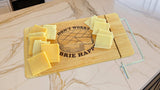 Don't Worry Brie Happy- Bamboo Cutting Board with Wire Cheese Cutter