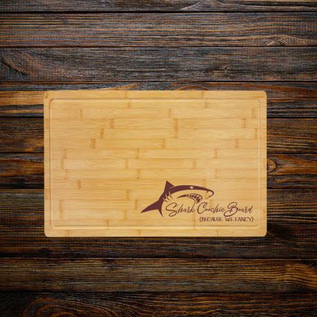 Shark Coochie Board – Bamboo Cutting Board with Drip Ring | Laser Engraved