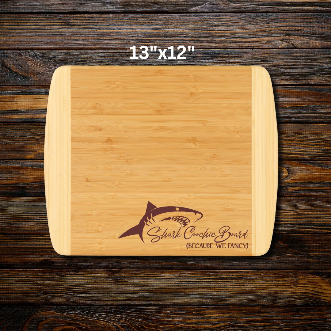 Shark Coochie Two Tone Board – Bamboo Cheese Board in Multiple Sizes