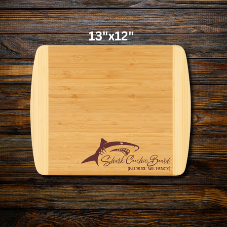Shark Coochie Two Tone Board – Bamboo Cheese Board in Multiple Sizes