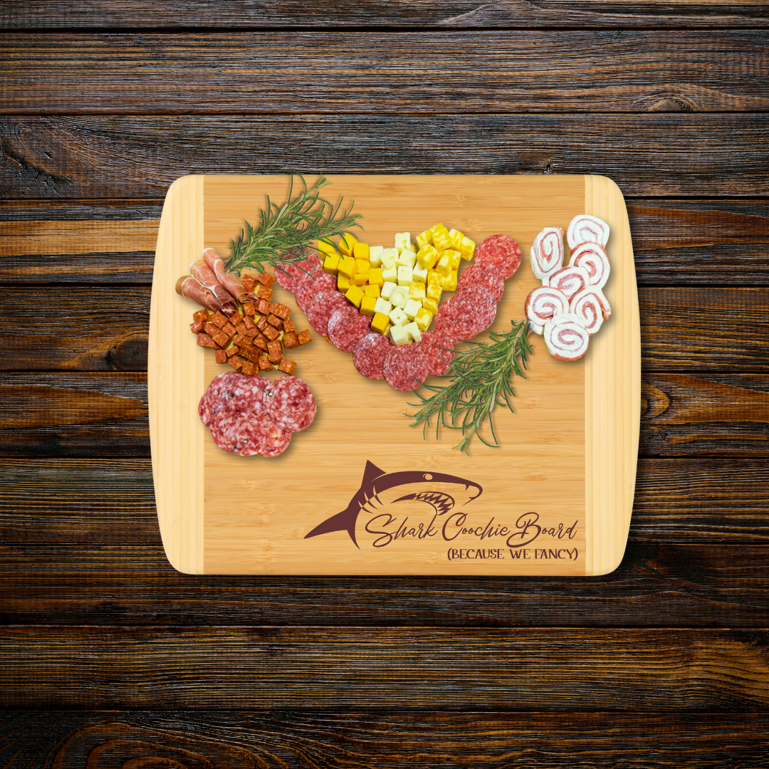 Shark Coochie Two Tone Board – Bamboo Cheese Board in Multiple Sizes