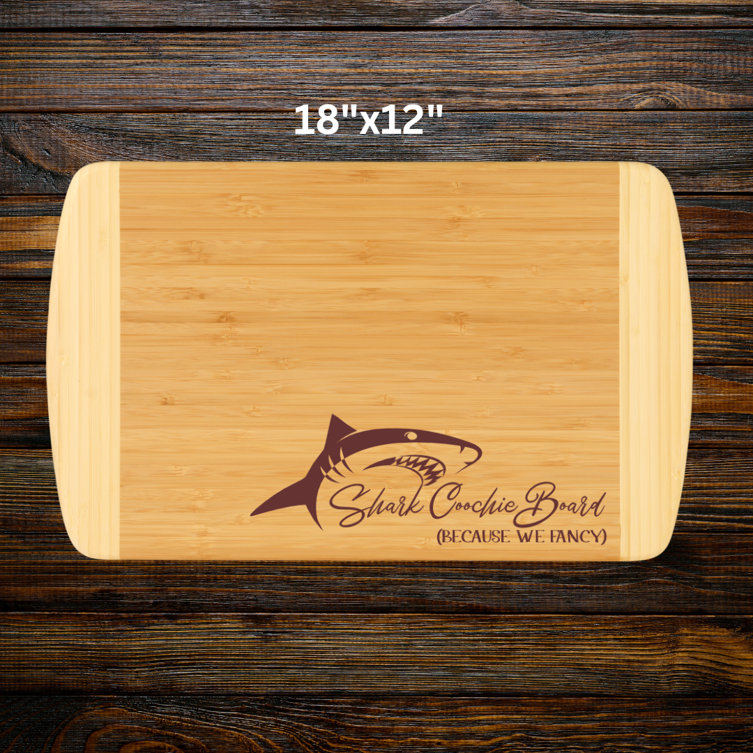 Shark Coochie Two Tone Board – Bamboo Cheese Board in Multiple Sizes