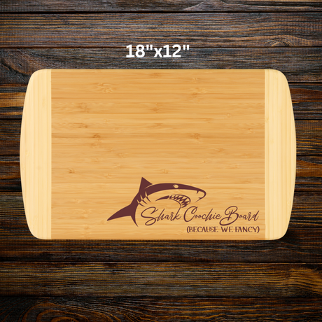 Shark Coochie Two Tone Board – Bamboo Cheese Board in Multiple Sizes